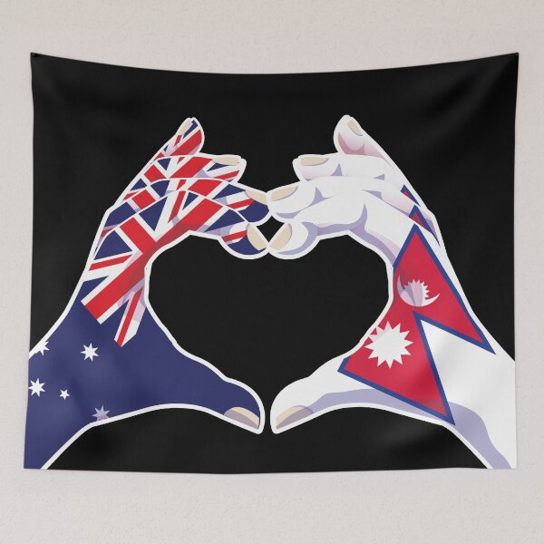 Item preview, Nepalese Nepal Australian Australia Love Heart Peace designed and sold by FlagX.