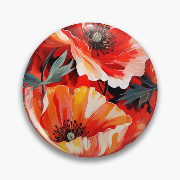 Item preview, Poppy Tile 15: Crimson Whispers in a Field of Silk, Black-Eyed Beauties in Sun-Kissed Tissue Paper. designed and sold by TheBrainArt.