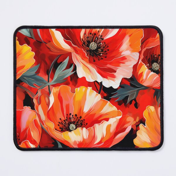 Item preview, Poppy Tile 15: Crimson Whispers in a Field of Silk, Black-Eyed Beauties in Sun-Kissed Tissue Paper. designed and sold by TheBrainArt.