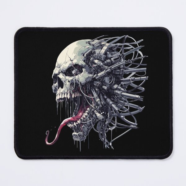 Item preview, Creepy cyborg skull cyber punk art designed and sold by TomFrontierArt.
