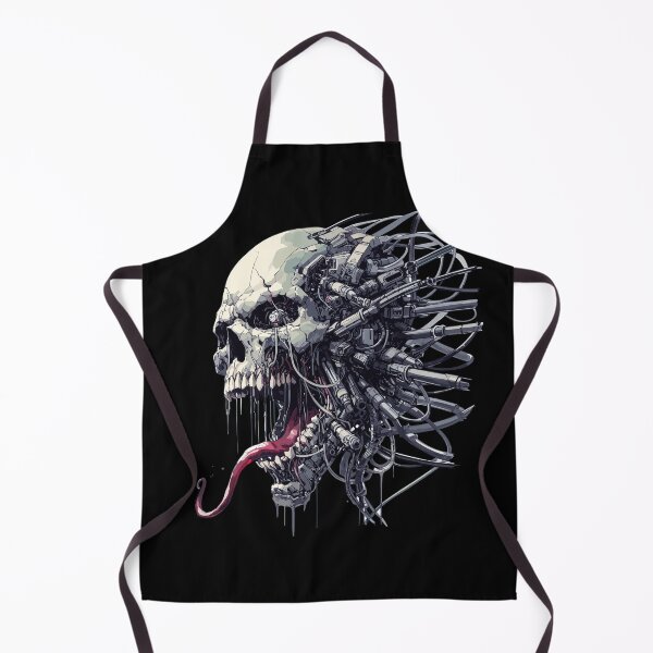 Item preview, Creepy cyborg skull cyber punk art designed and sold by TomFrontierArt.
