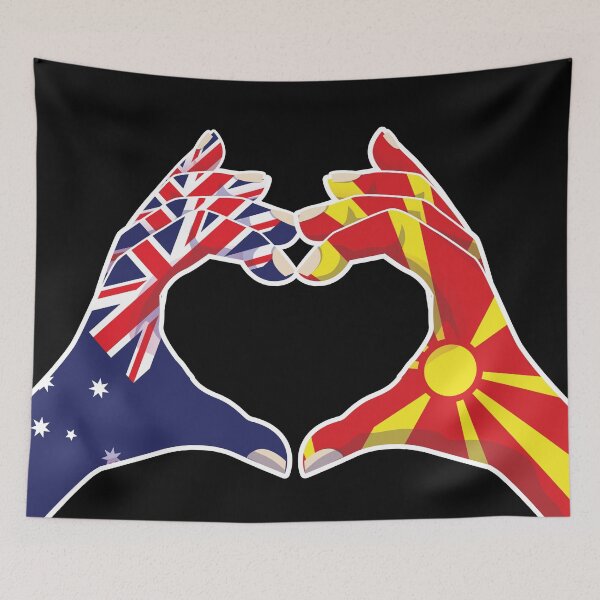 Item preview, North Macedonia Macedonian Australian Australia Love Heart Peace designed and sold by FlagX.