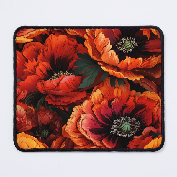 Item preview, Poppy Tile 16: Crimson Whispers in a Field of Silk, Black-Eyed Beauties in Sun-Kissed Tissue Paper. designed and sold by TheBrainArt.