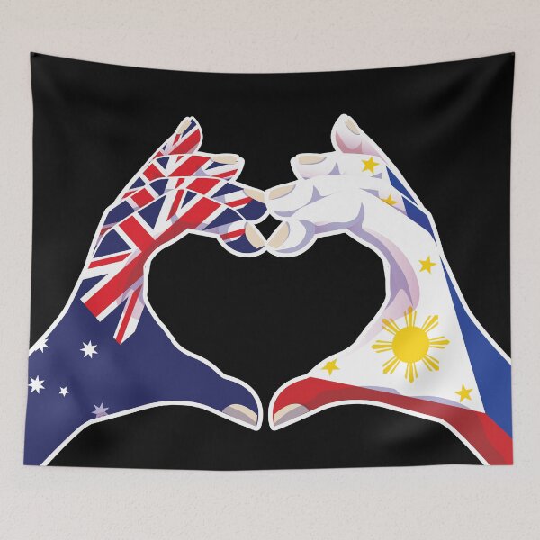 Item preview, Filipino Philippines Australian Australia Love Heart Peace designed and sold by FlagX.