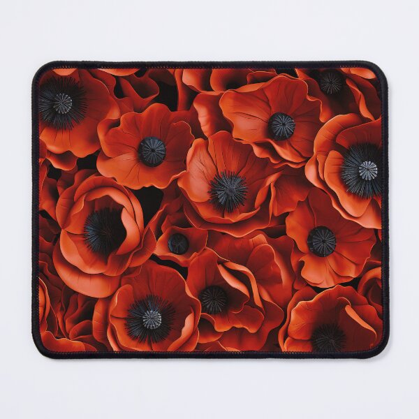 Item preview, Poppy Tile 17: Crimson Whispers in a Field of Silk, Black-Eyed Beauties in Sun-Kissed Tissue Paper. designed and sold by TheBrainArt.