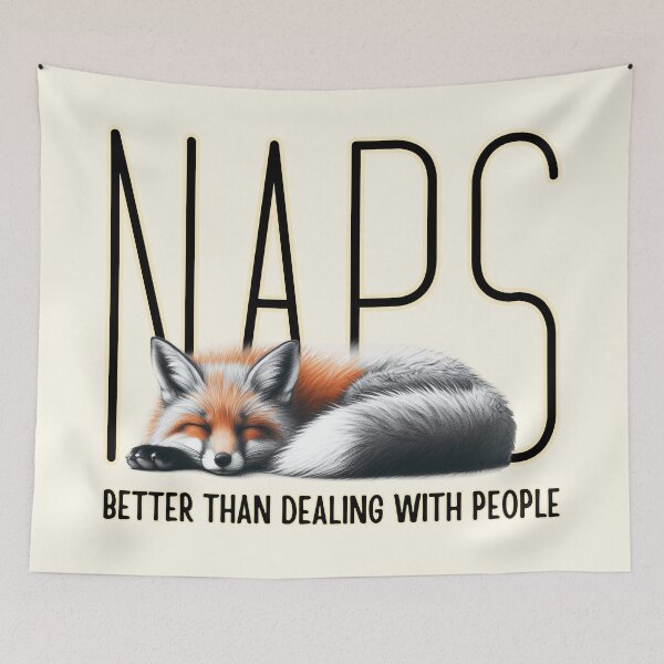Item preview, Naps Better Than People Fox Illustration designed and sold by RuyaFab.