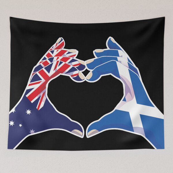 Item preview, Scottish Scotland Australian Australia Love Heart Peace designed and sold by FlagX.