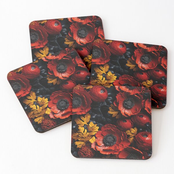 Item preview, Poppy Tile 18: Crimson Whispers in a Field of Silk, Black-Eyed Beauties in Sun-Kissed Tissue Paper. designed and sold by TheBrainArt.