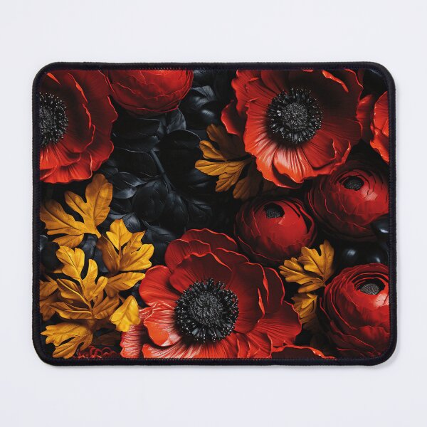 Item preview, Poppy Tile 18: Crimson Whispers in a Field of Silk, Black-Eyed Beauties in Sun-Kissed Tissue Paper. designed and sold by TheBrainArt.