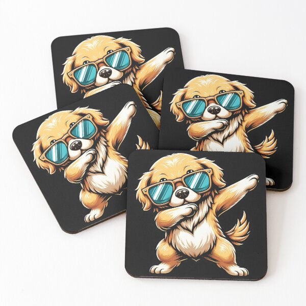 Item preview, Valentine's Dabbing Golden - Kawaii Golden Retriever with Sunglasses designed and sold by DesignDoodleArt.
