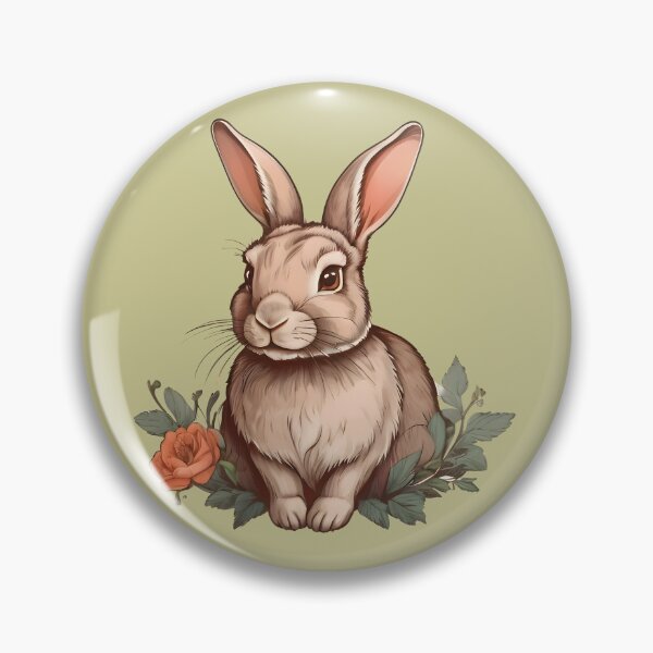 Item preview, Sweet brown rabbit among roses. designed and sold by duneArt.