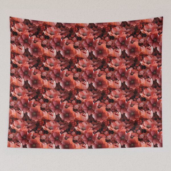 Item preview, Poppy Tile 19: Crimson Whispers in a Field of Silk, Black-Eyed Beauties in Sun-Kissed Tissue Paper. designed and sold by TheBrainArt.