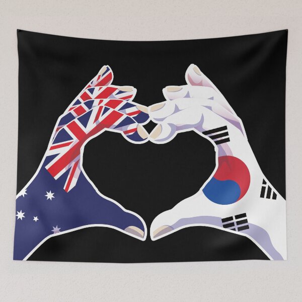 Item preview, South Korean South Korea Australian Australia Love Heart Peace designed and sold by FlagX.