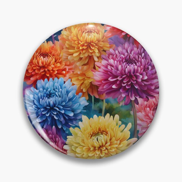 Artikelvorschau, Aquarell Chrysantheme Chroma entworfen und verkauft von colorvisionart.