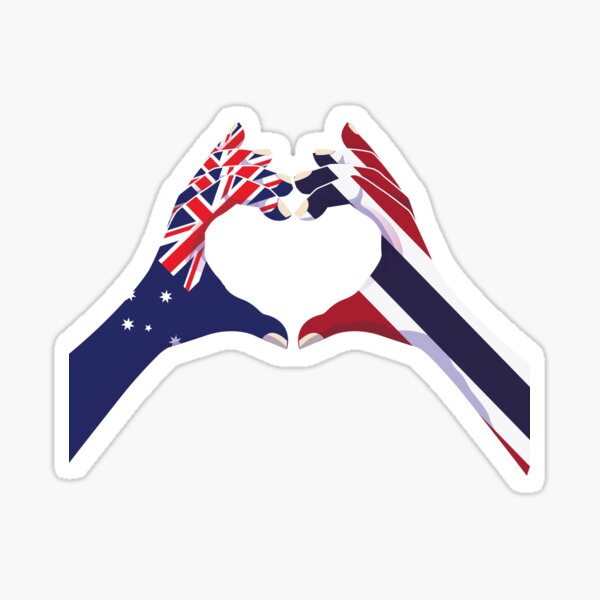Item preview, Thailand Thai Australian Australia Love Heart Peace designed and sold by FlagX.