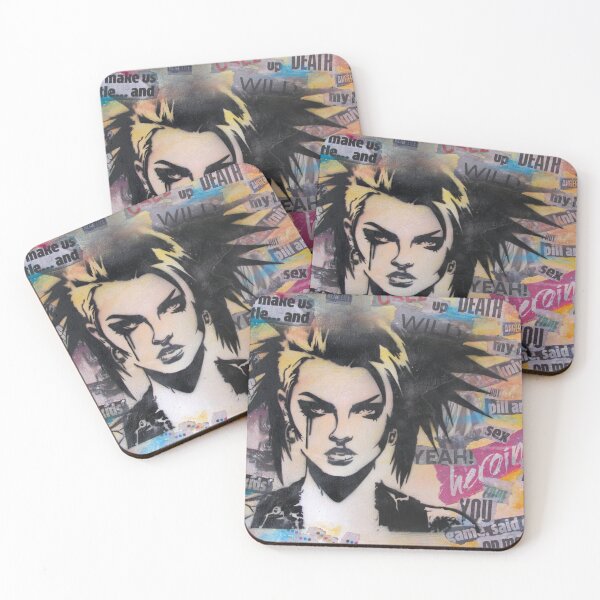 Item preview, Punk Girl stencil collage art V2 designed and sold by ArtisanGroove.