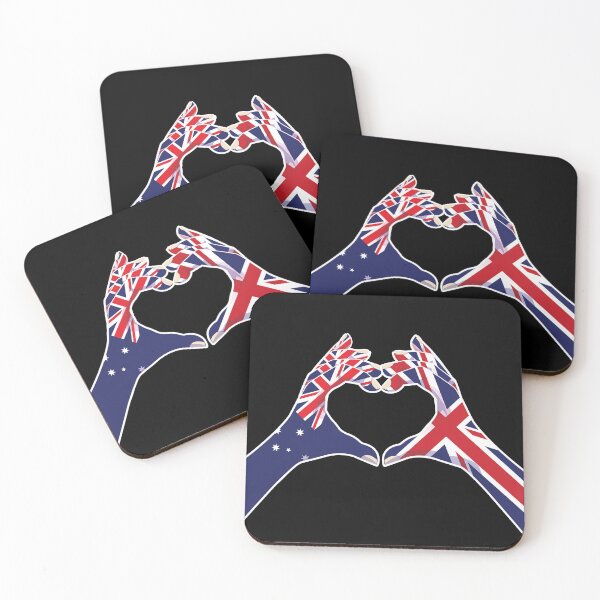 Artikelvorschau, Großbritannien Vereinigtes Königreich Britisch-Australier Australien Love Heart Peace entworfen und verkauft von FlagX.