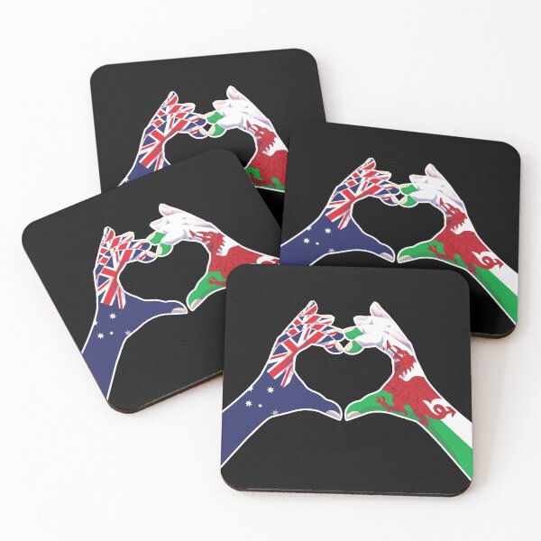 Item preview, Wales Welsh Australia Australian Love Heart Peace designed and sold by FlagX.
