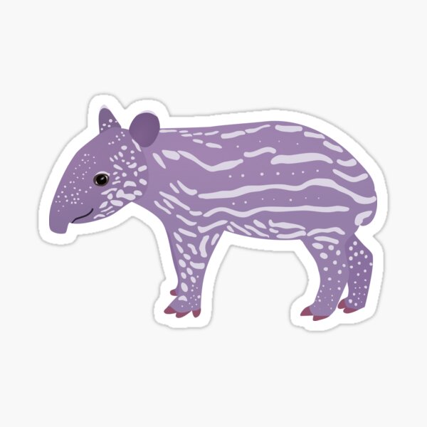 Vista previa del artículo con la obra «Lavanda Púrpura Claro Pastel Tapirus Indicus Tapir Malayo Becerro», diseñado y vendido por ThatIsSomething.