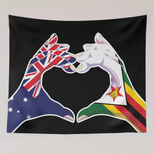 Item preview, Zimbabwe Zimbabwean Australian Australia Love Heart Peace designed and sold by FlagX.
