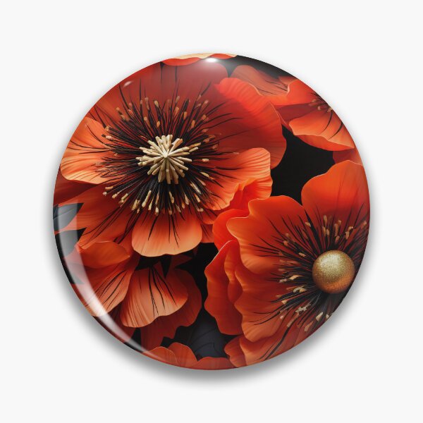 Item preview, Poppy Tile 21: Crimson Whispers in a Field of Silk, Black-Eyed Beauties in Sun-Kissed Tissue Paper. designed and sold by TheBrainArt.