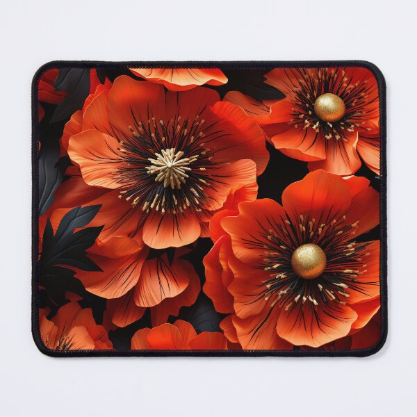 Item preview, Poppy Tile 21: Crimson Whispers in a Field of Silk, Black-Eyed Beauties in Sun-Kissed Tissue Paper. designed and sold by TheBrainArt.