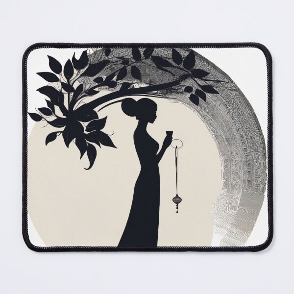 Item preview, a lady walking under tree designed and sold by JangmiHorang.