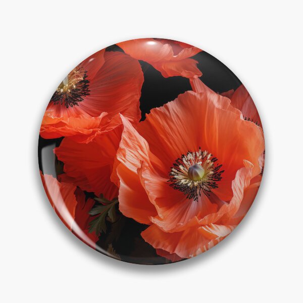Item preview, Poppy Tile 22: Crimson Whispers in a Field of Silk, Black-Eyed Beauties in Sun-Kissed Tissue Paper. designed and sold by TheBrainArt.