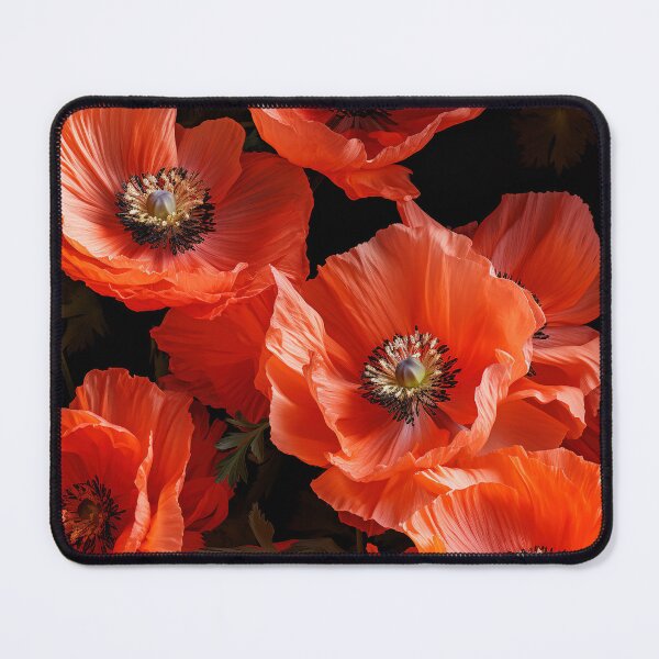 Item preview, Poppy Tile 22: Crimson Whispers in a Field of Silk, Black-Eyed Beauties in Sun-Kissed Tissue Paper. designed and sold by TheBrainArt.