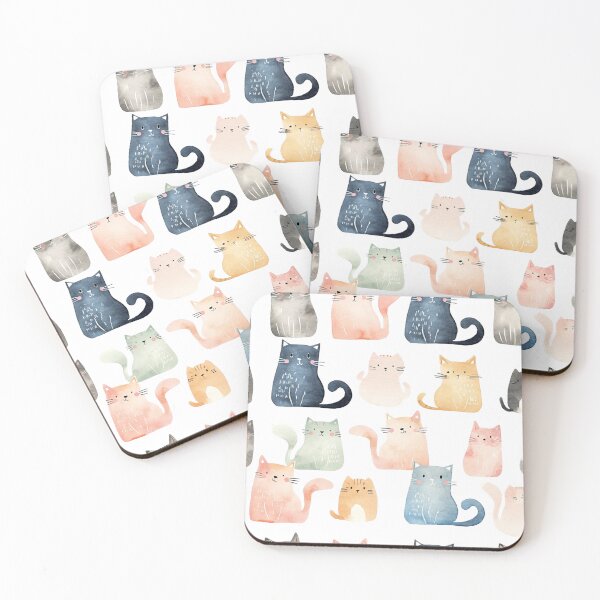 Item preview, Adorable Cats frolic amidst a dreamy pastel watercolour wonderland #1 designed and sold by fluidwatercolor.