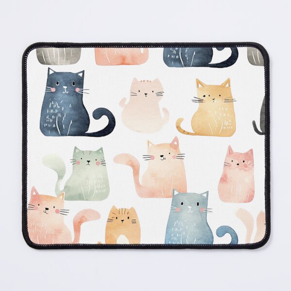 Item preview, Adorable Cats frolic amidst a dreamy pastel watercolour wonderland #1 designed and sold by fluidwatercolor.