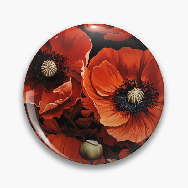 Item preview, Poppy Tile 23: Crimson Whispers in a Field of Silk, Black-Eyed Beauties in Sun-Kissed Tissue Paper. designed and sold by TheBrainArt.