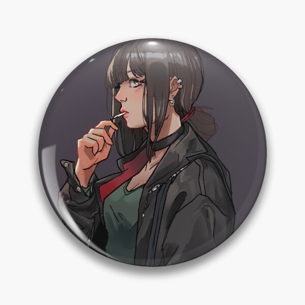 Item preview, Smoking girl in a leather jacket designed and sold by vlepkaaday.