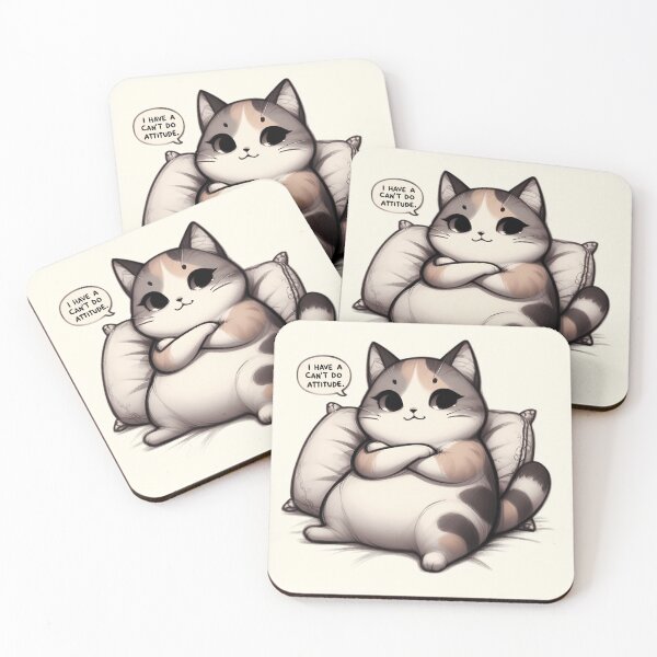 Item preview, Chubby Cat with a Can't-Do Attitude designed and sold by RuyaFab.