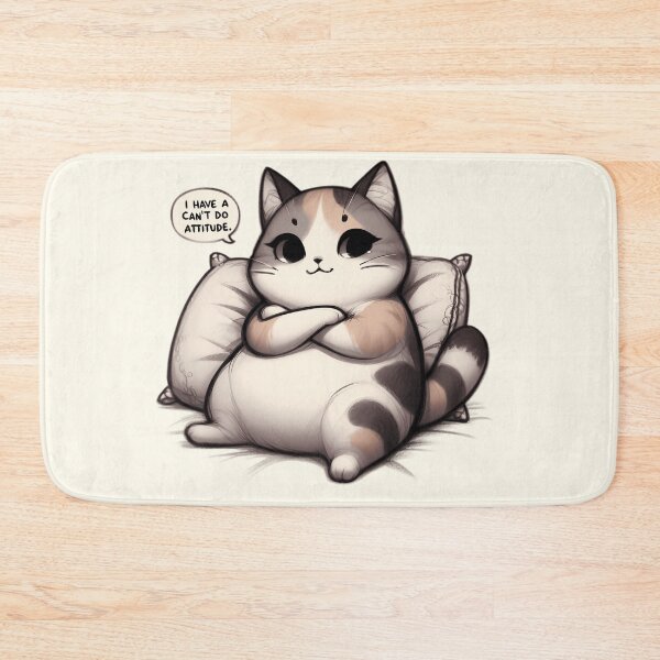 Item preview, Chubby Cat with a Can't-Do Attitude designed and sold by RuyaFab.