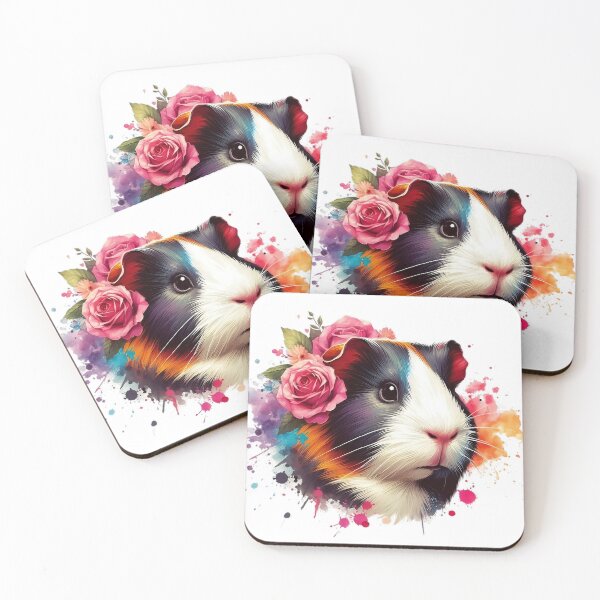 Item preview, Beautiful guinea pig with flowers on the colorful background designed and sold by Marcoshop10.
