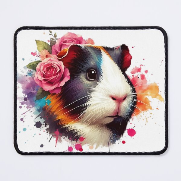 Item preview, Beautiful guinea pig with flowers on the colorful background designed and sold by Marcoshop10.