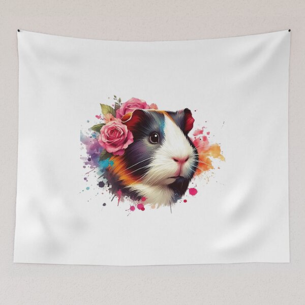 Item preview, Beautiful guinea pig with flowers on the colorful background designed and sold by Marcoshop10.