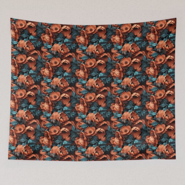 Item preview, Poppy Tile 24: Crimson Whispers in a Field of Silk, Black-Eyed Beauties in Sun-Kissed Tissue Paper. designed and sold by TheBrainArt.