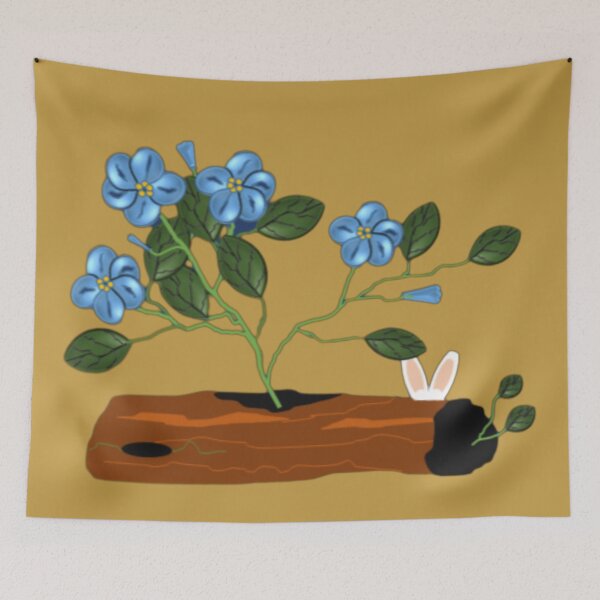 Aperçu de l'œuvre Fleurs et lapin #1 créée et vendue par MirucaDesign.