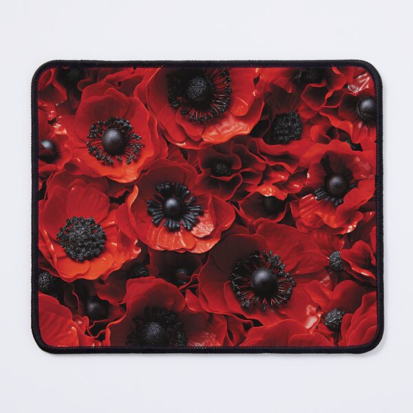 Item preview, Poppy Tile 25: Crimson Whispers in a Field of Silk, Black-Eyed Beauties in Sun-Kissed Tissue Paper. designed and sold by TheBrainArt.