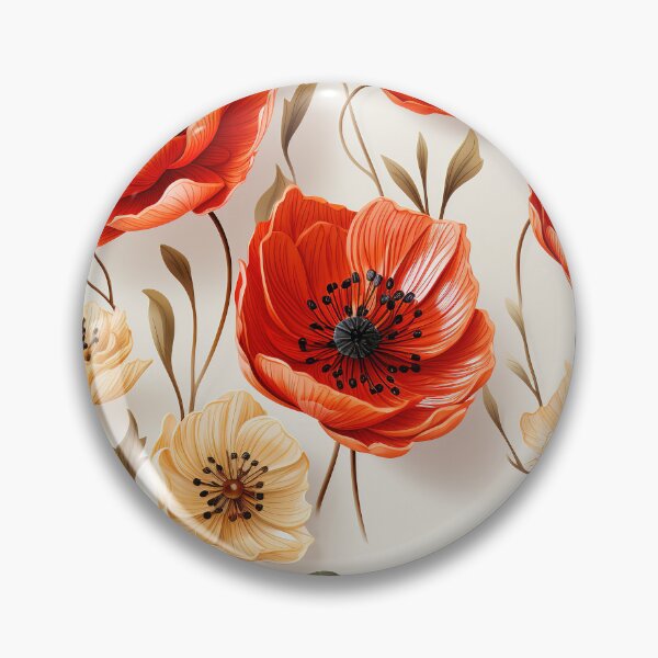 Item preview, Poppy Tile 26: Crimson Whispers in a Field of Silk, Black-Eyed Beauties in Sun-Kissed Tissue Paper. designed and sold by TheBrainArt.