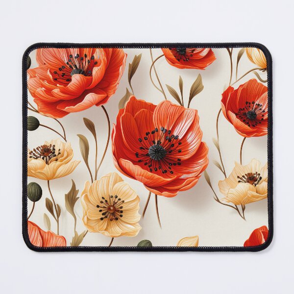 Item preview, Poppy Tile 26: Crimson Whispers in a Field of Silk, Black-Eyed Beauties in Sun-Kissed Tissue Paper. designed and sold by TheBrainArt.