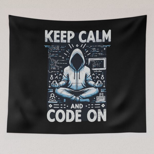 Item preview, Keep Calm and Code On Meditation Design designed and sold by Sir Meow Meow.