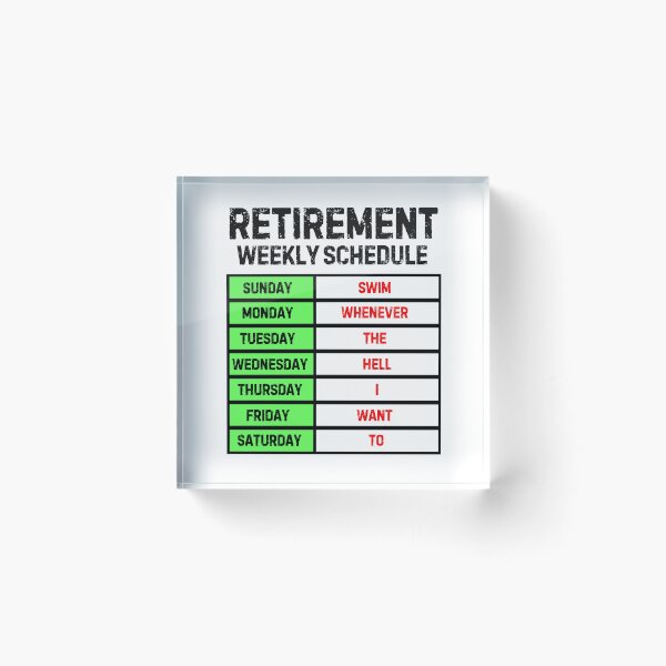 Item preview, Funny Retirement Weekly Schedule - Swimming designed and sold by MoonsmileProd.