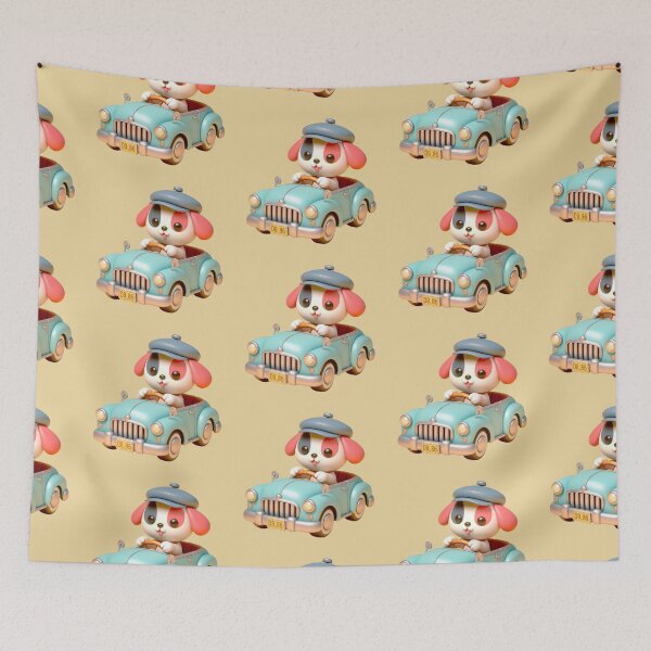 Item preview, 3D Cute Dog  Riding a Car, Cute Dog Riding a Car, Adorable Kawaii Dog Riding a Car designed and sold by SnuggleSafari.