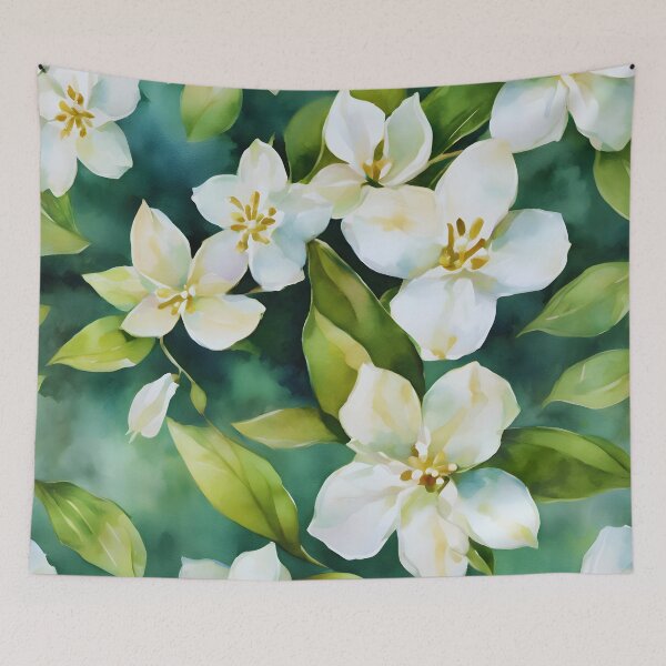 Item preview, Watercolor Jasmine Jamboree - Vibrant Floral Art designed and sold by colorvisionart.
