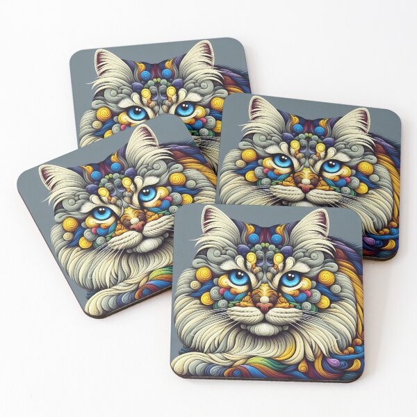 Item preview, Siberian Whisker Chronicles: A Nod to Damien Hirst's Artistry designed and sold by BastKittyStore.