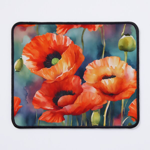 Item preview, Watercolor Poppy Pastiche designed and sold by colorvisionart.