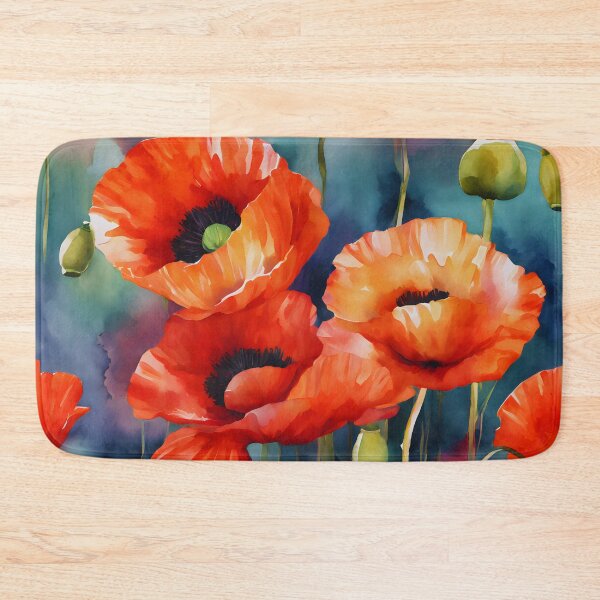 Item preview, Watercolor Poppy Pastiche designed and sold by colorvisionart.